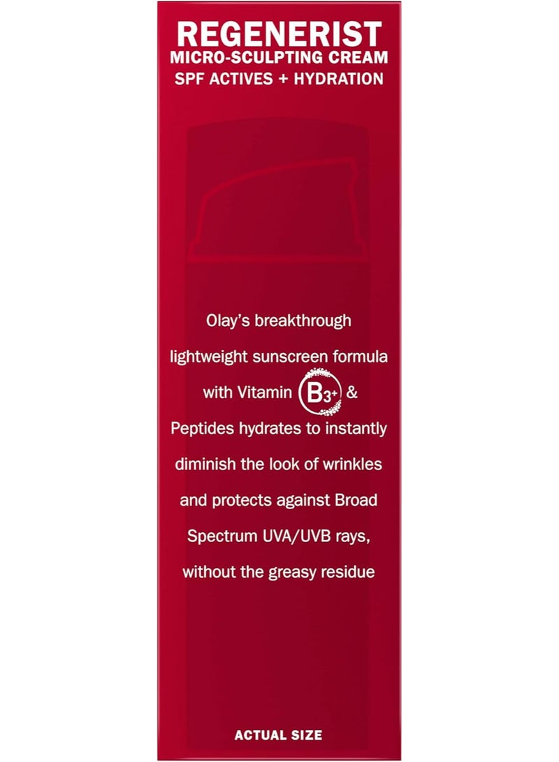 Olay Regenerist Micro-Sculpting Cream Face Moisturizer with Sunscreen SPF 30 Broad Spectrum 1.7 Fl Oz, Serum + SPF 30 - Image 2